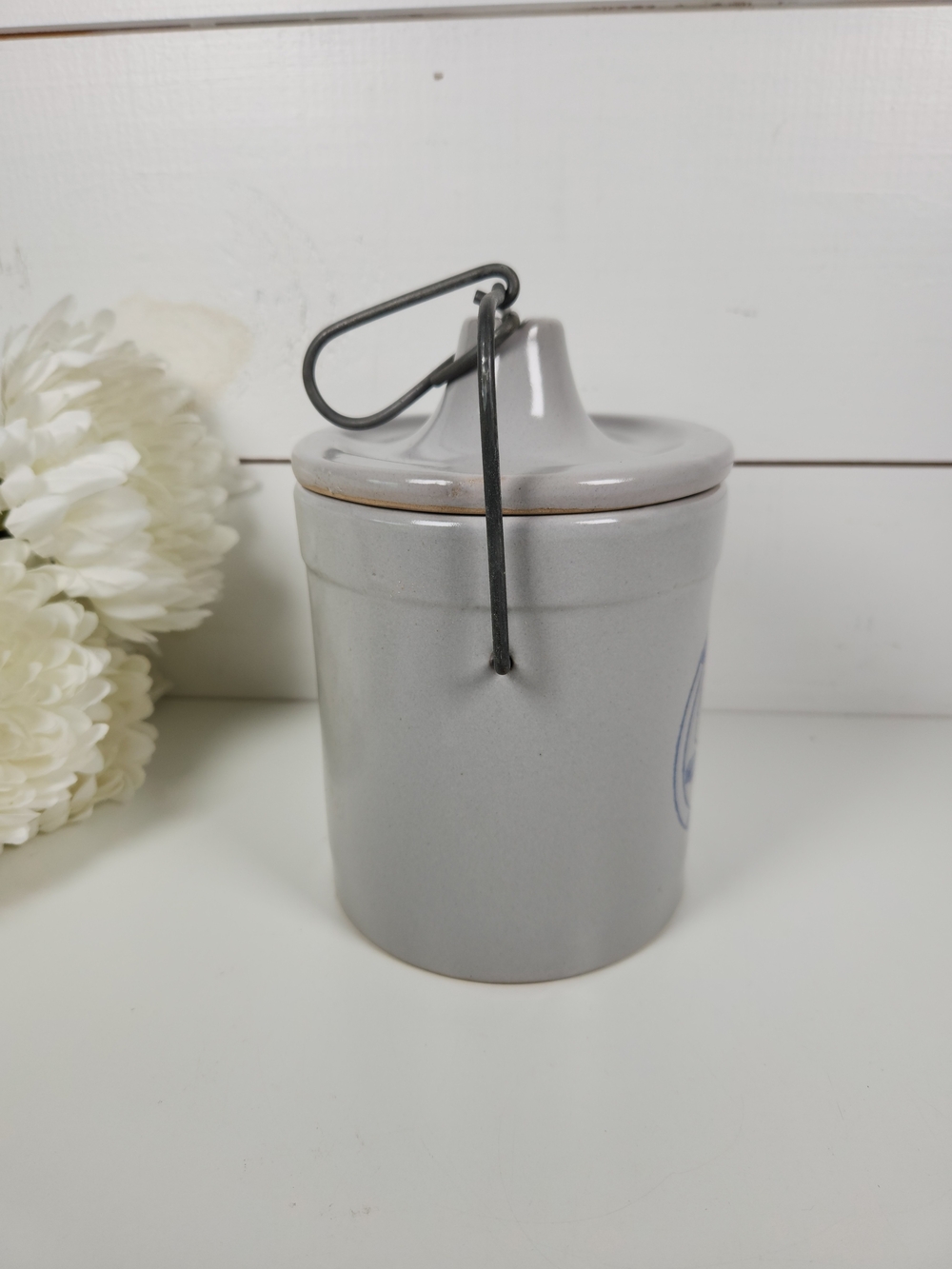 Vintage Wisconsin Homestead Crock w/ Bail Closure Lid |Butter / Cheese Stoneware - Picture 3 of 10